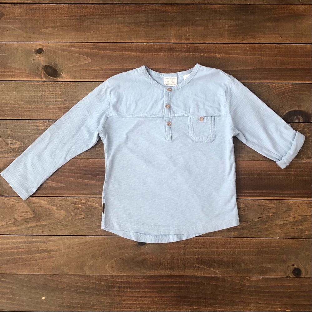 Zara Baby Boy Lightweight Henley Long Sleeve T-Shirt